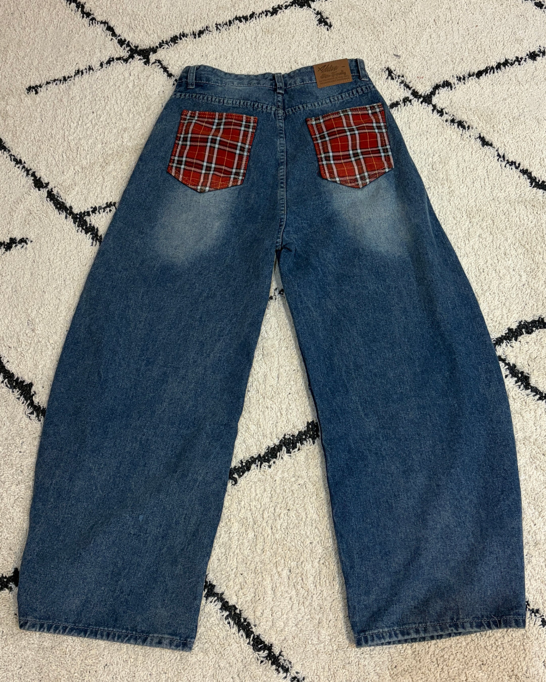 チェックポケットワイドレッグパンツ TK0100