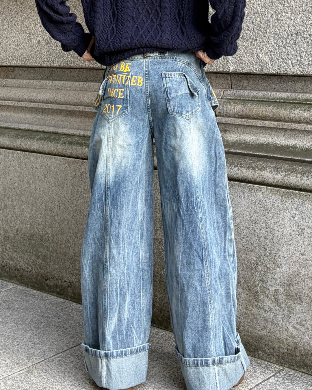 フェイクツーピースワイドレッグパンツ TK0101