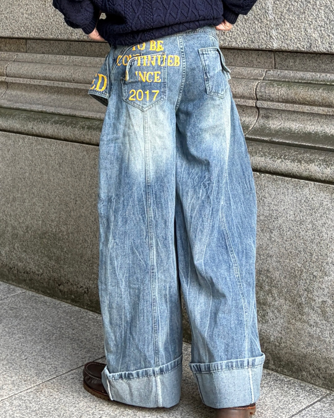 フェイクツーピースワイドレッグパンツ TK0101