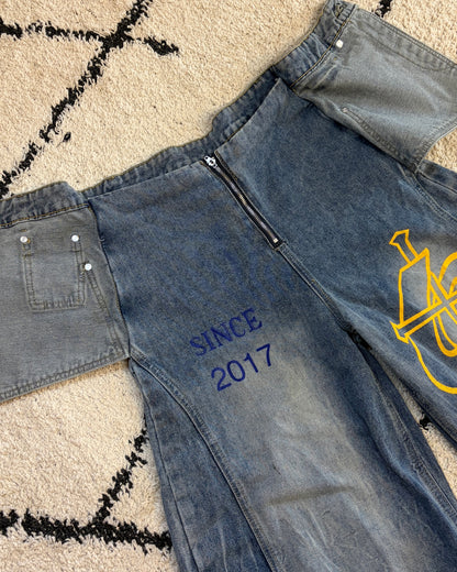 フェイクツーピースワイドレッグパンツ TK0101