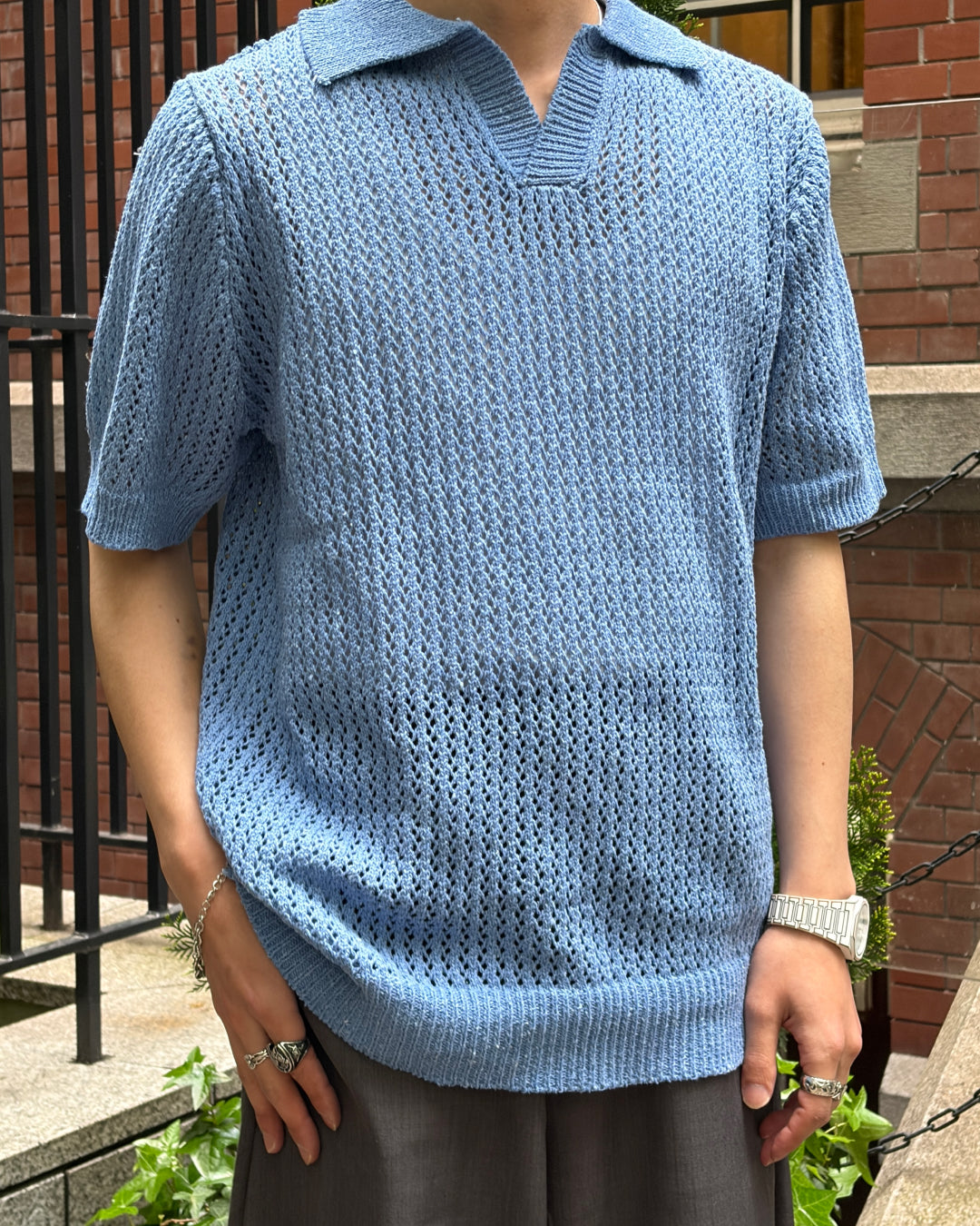 メッシュスキッパーニット YK0103