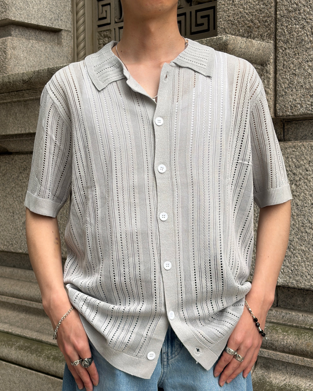 ボタンオープンサマーニシャツ TK0104