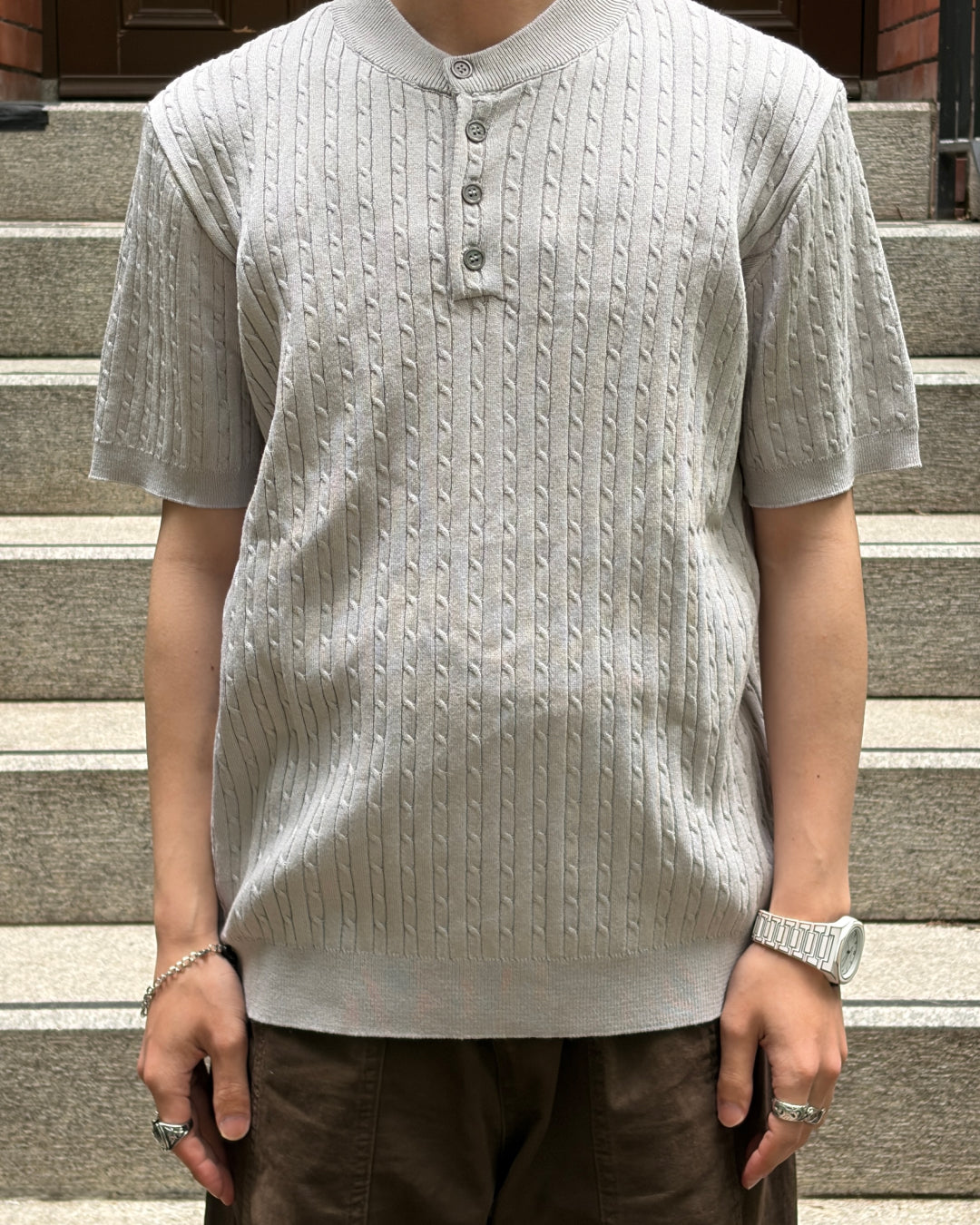 ヘンリーネックサマーニット TK0112