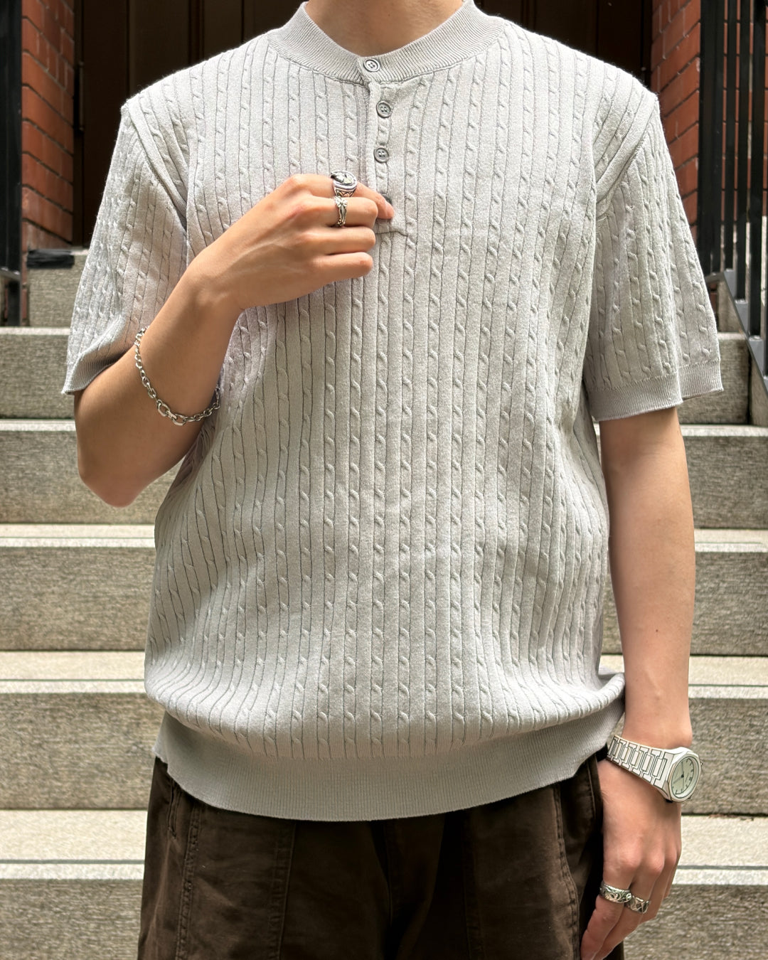 ヘンリーネックサマーニット TK0112