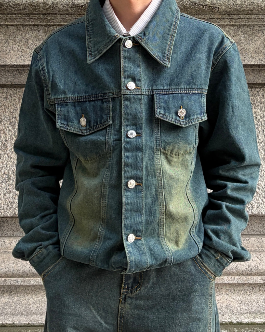 ウォッシュデニム加工ジャケット TK0114