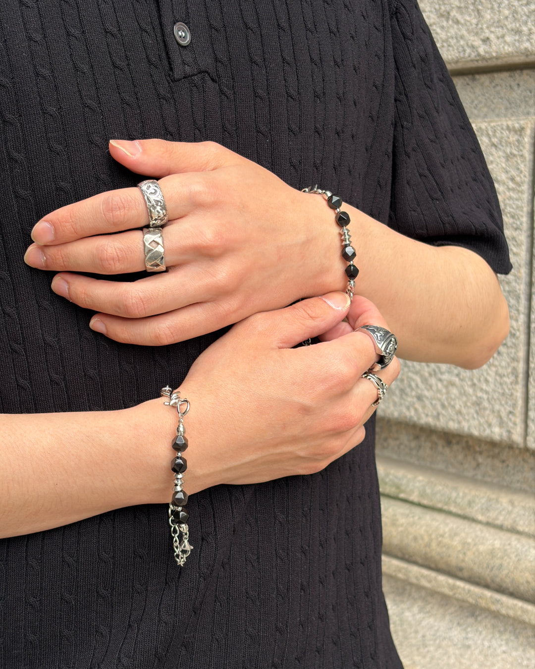 ブラックストーンブレスレット TK0115