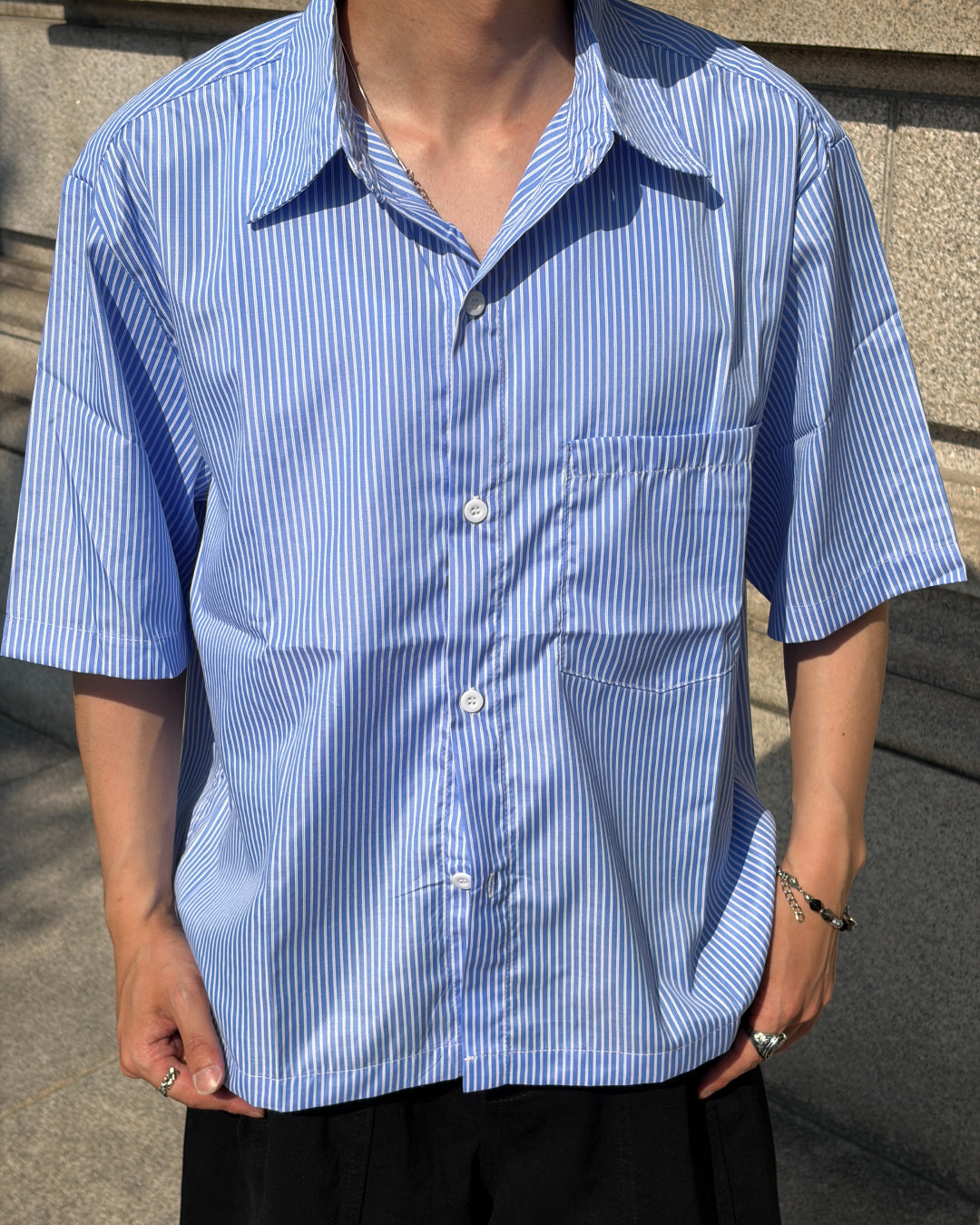 フィットショーツストライプシャツ TK0127