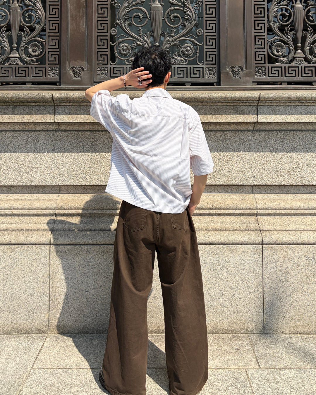 フィットショーツストライプシャツ TK0127