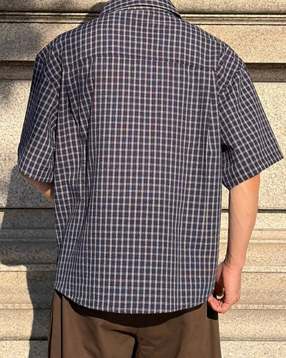 サマーカジュアルオールマッチパフチェックシャツ TK0139