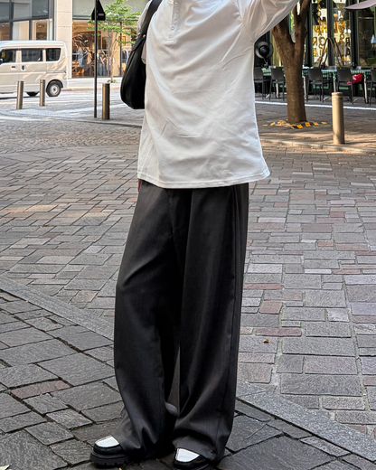 ワッフルヘンリーネックロングTシャツ TK0158