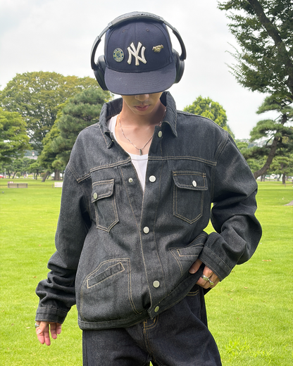 ステッチデザインオーバーサイズデニムジャケット TK0166