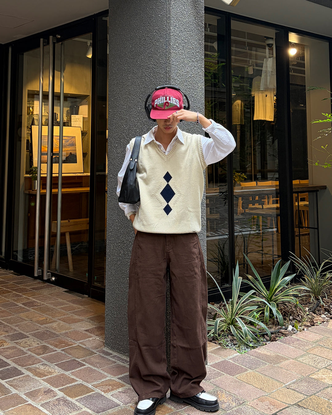 ブラウンワイドストレートパンツ TK0177
