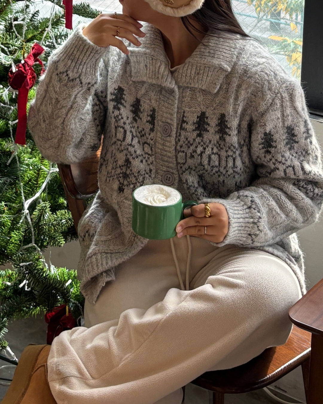 ノルディック柄カーディガンセーター TM0137