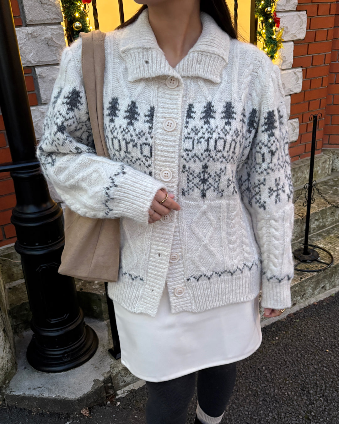 ノルディック柄カーディガンセーター TM0137