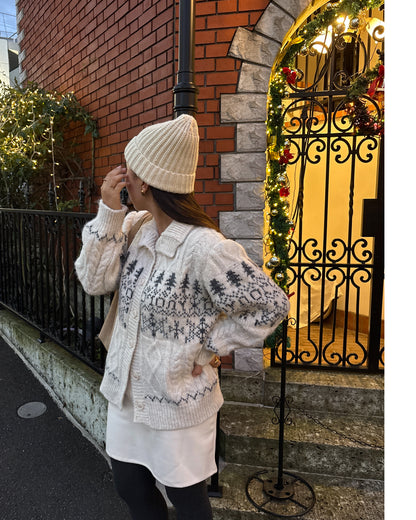 ノルディック柄カーディガンセーター TM0137