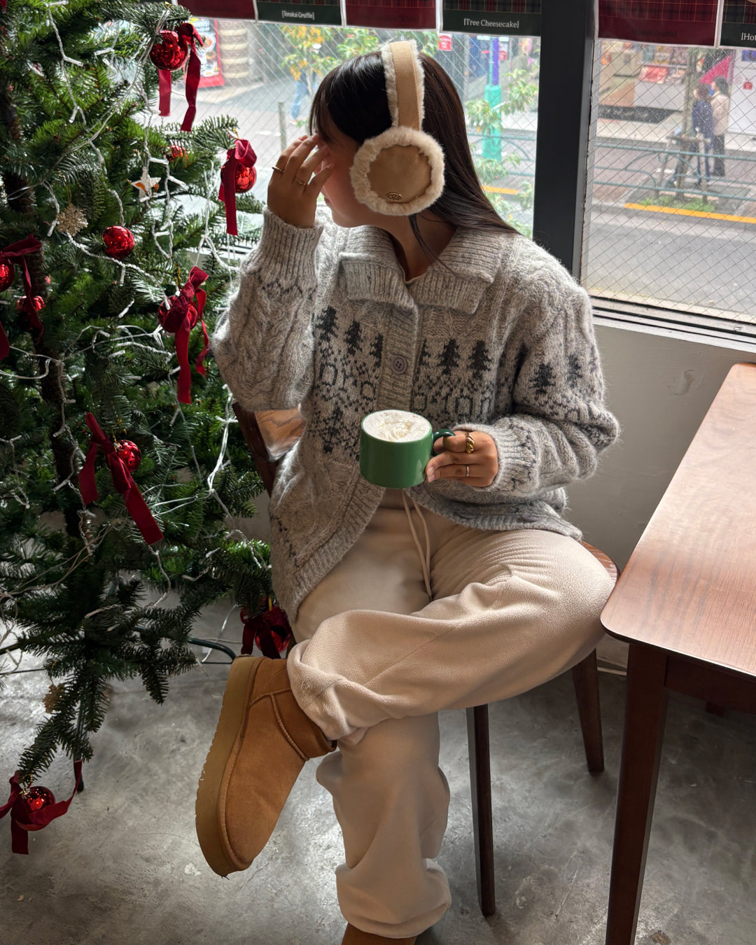 ノルディック柄カーディガンセーター TM0137