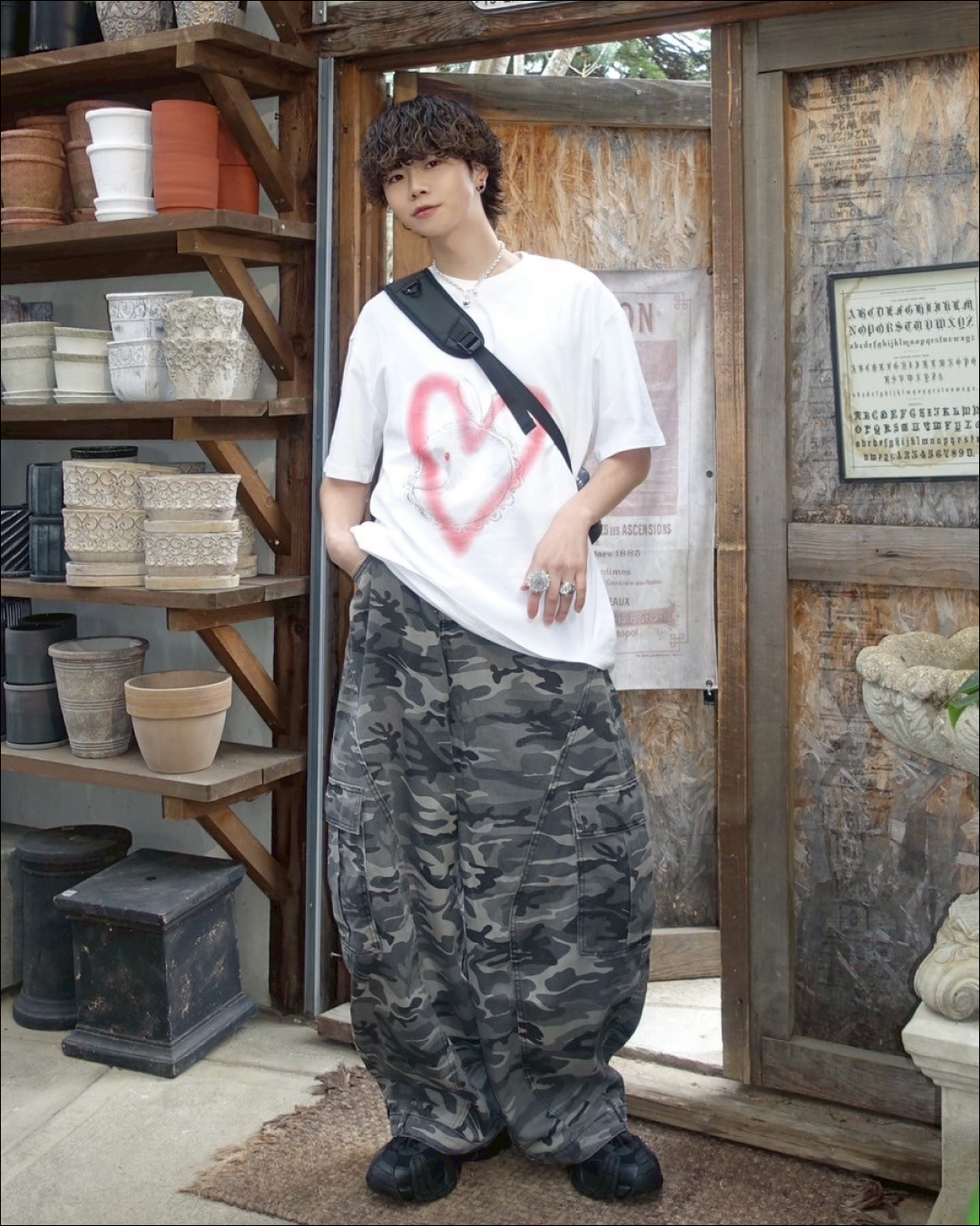 HEARTプリントTシャツ TN0091