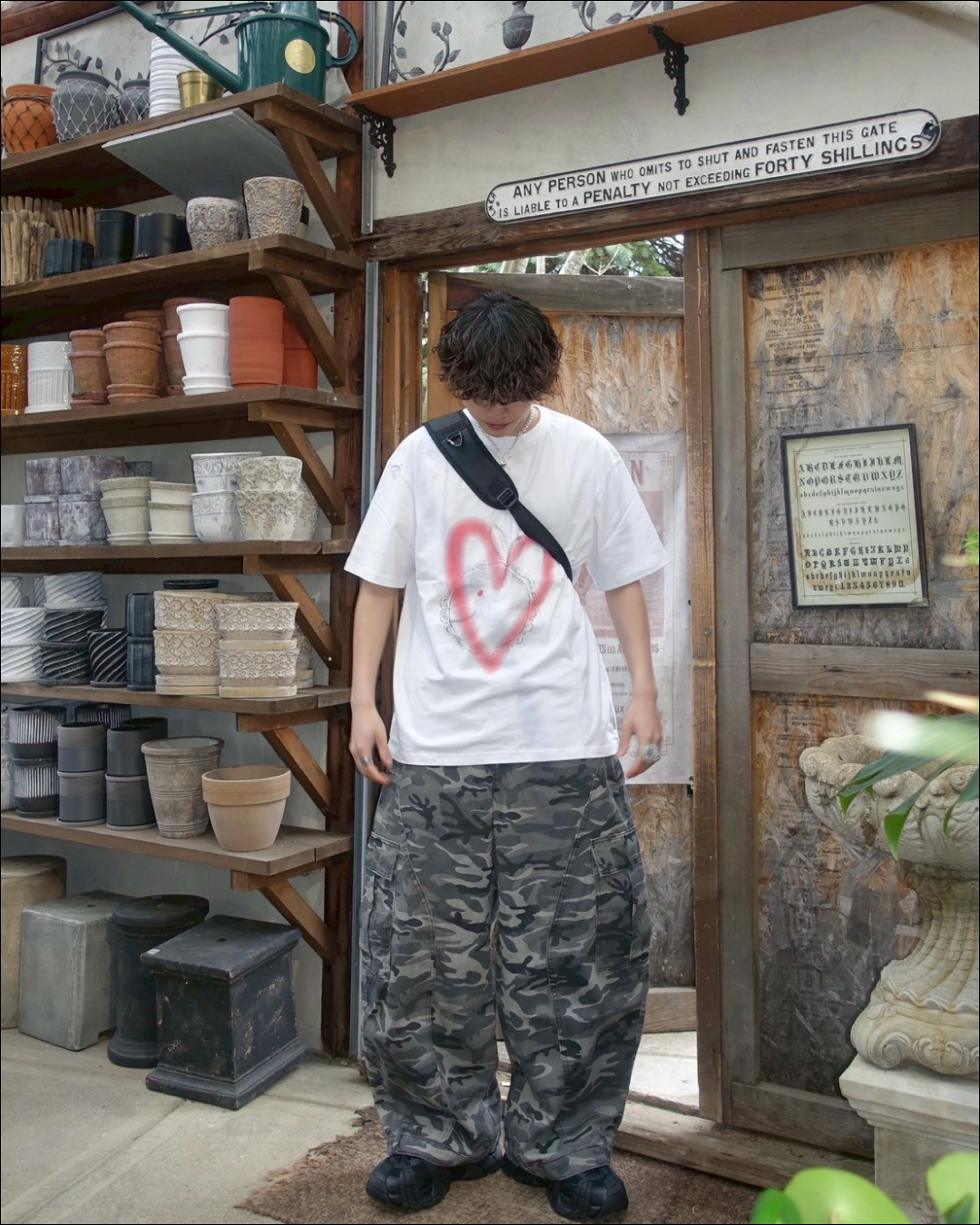 HEARTプリントTシャツ TN0091