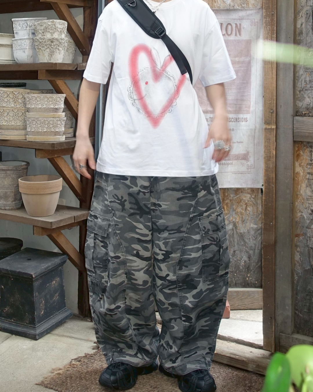HEARTプリントTシャツ TN0091