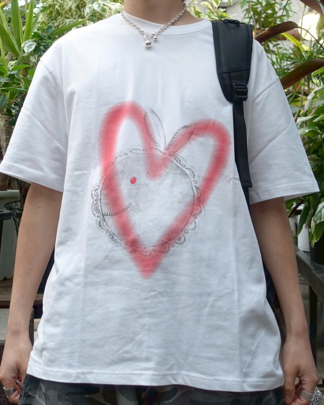 HEARTプリントTシャツ TN0091
