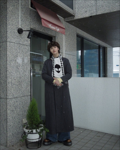 ストライプロングコート TN0289