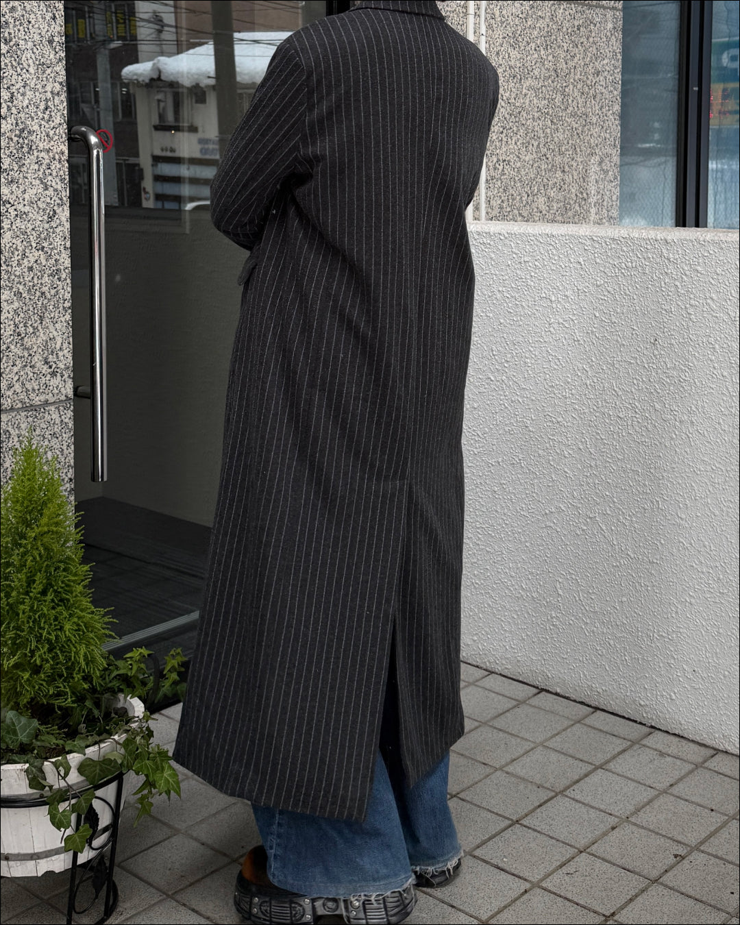 ストライプロングコート TN0289