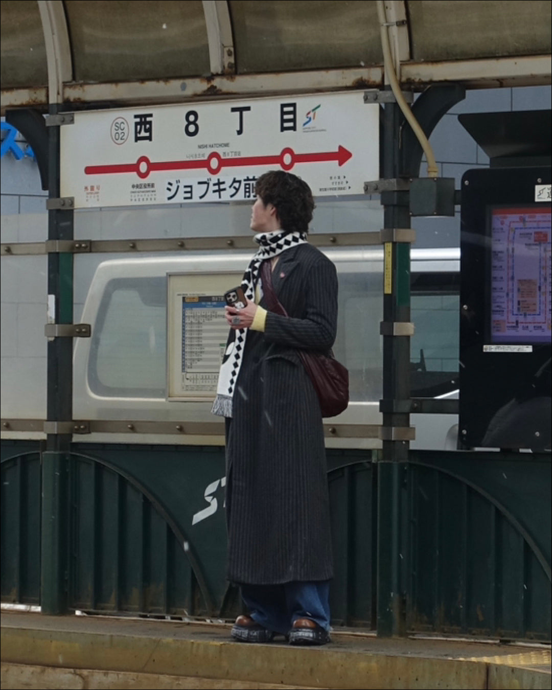 ストライプロングコート TN0289