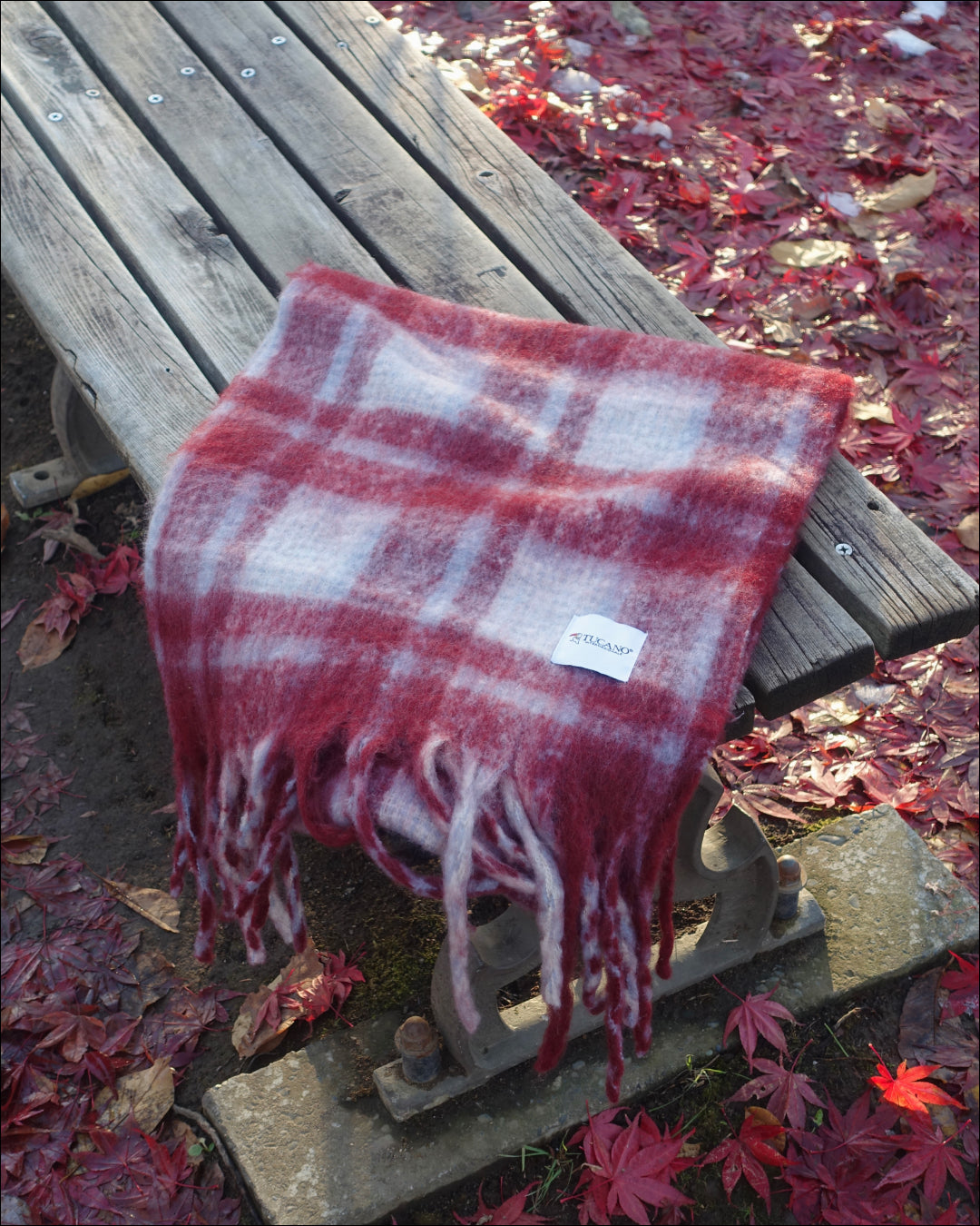 ワンカラーチェックマフラー TN0308