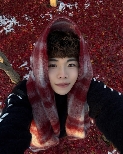 ワンカラーチェックマフラー TN0308