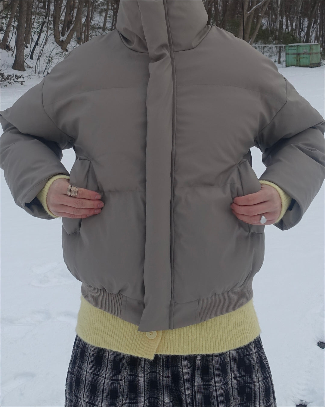 ハイネックショート丈ダウンジャケット TN0274