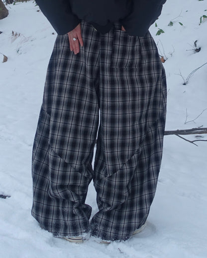ワイドレッグチェックパンツ TN0311