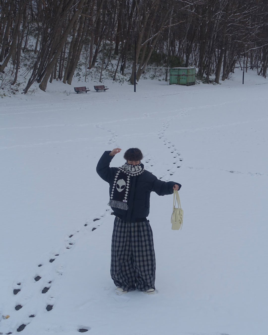 ワイドレッグチェックパンツ TN0311