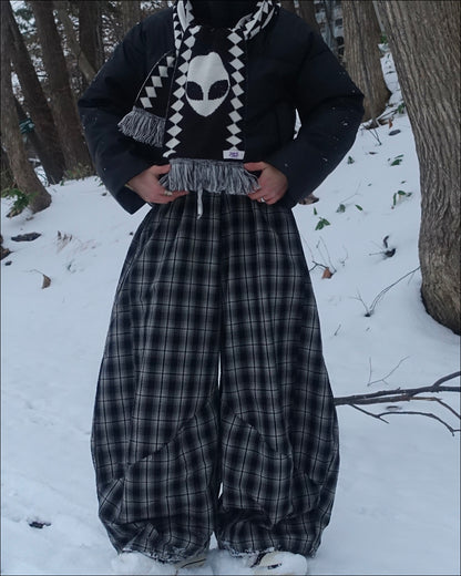 ワイドレッグチェックパンツ TN0311