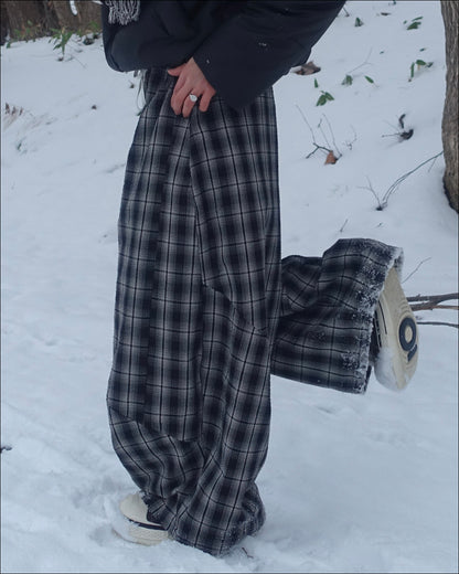 ワイドレッグチェックパンツ TN0311