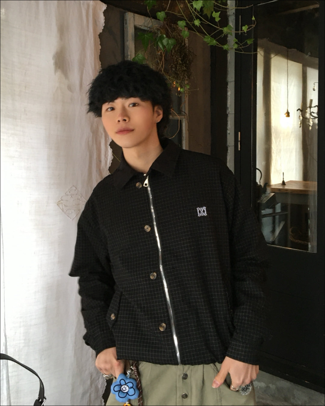 チェック柄ショートジャケット TN0378