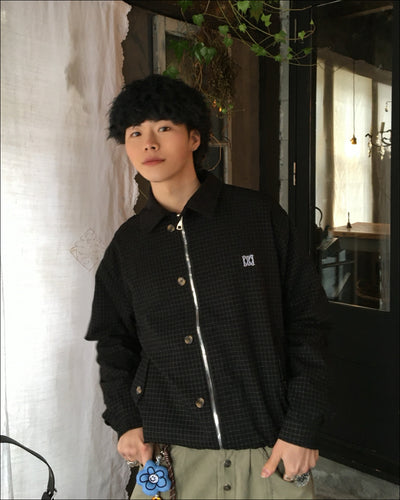 チェック柄ショートジャケット TN0378