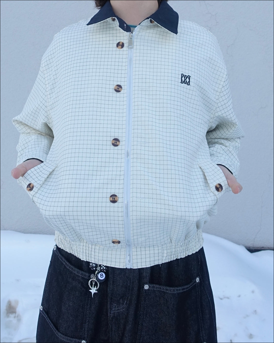 チェック柄ショートジャケット TN0378