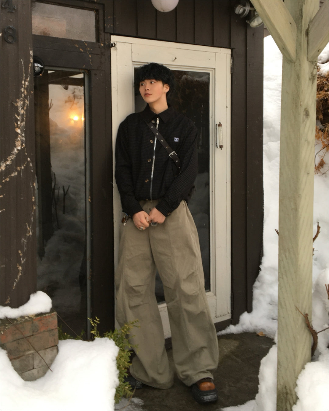 チェック柄ショートジャケット TN0378