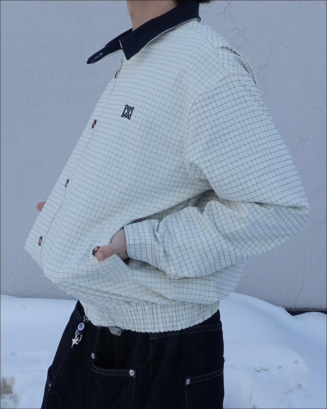 チェック柄ショートジャケット TN0378