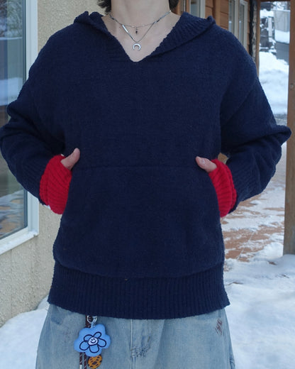 【即納】Vネックニットパーカー TN0384