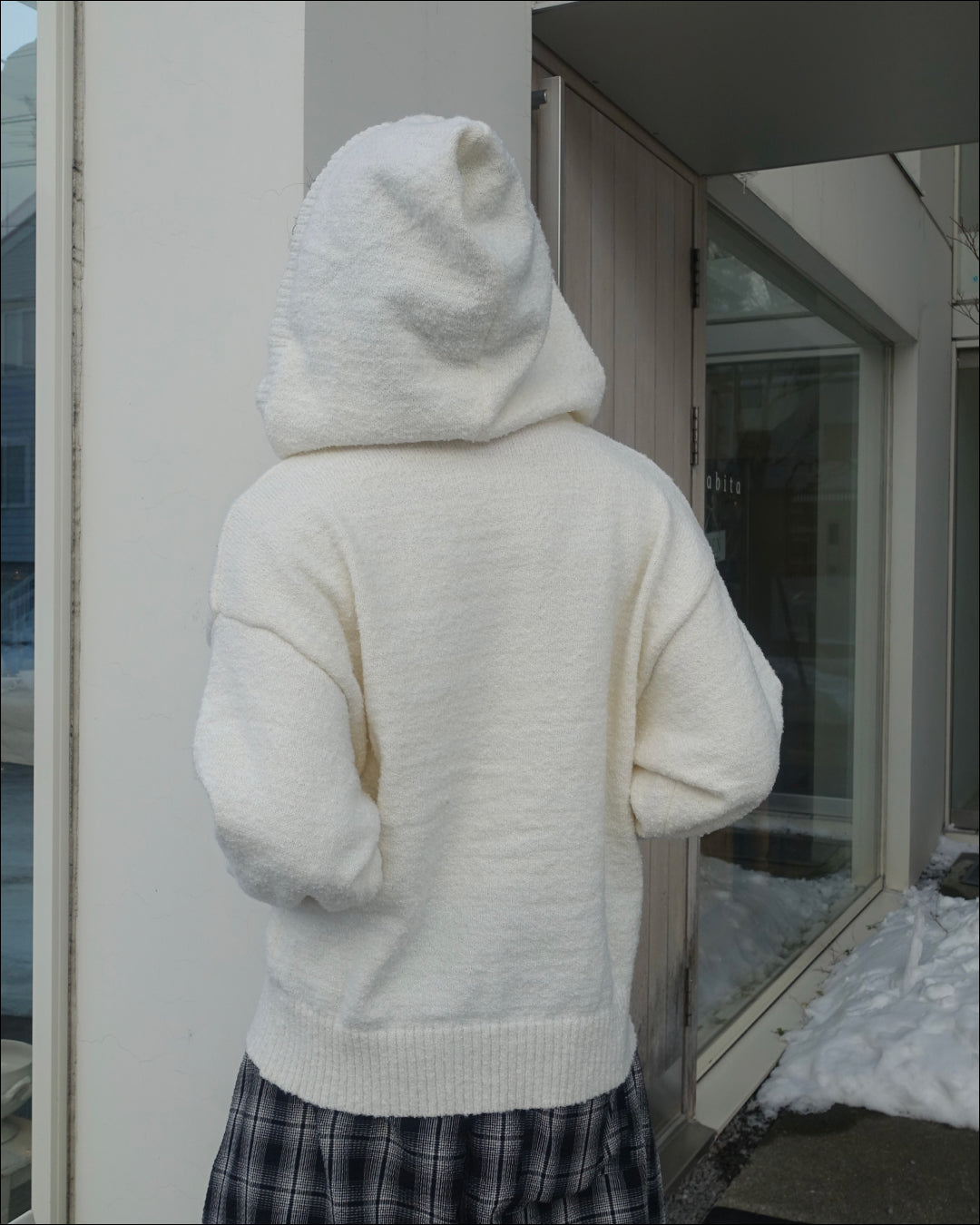 【即納】Vネックニットパーカー TN0384