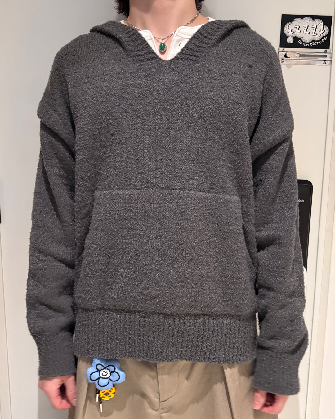 【即納】Vネックニットパーカー TN0384