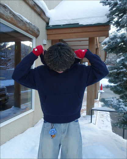 【即納】Vネックニットパーカー TN0384