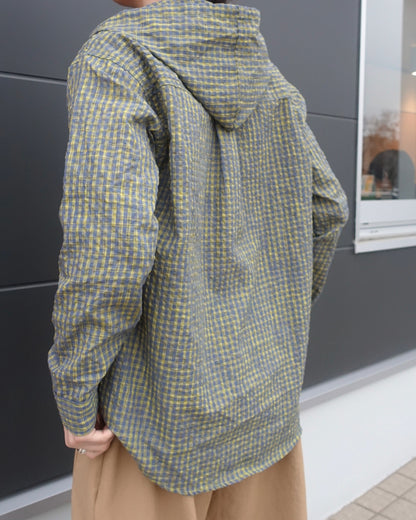 ボタンフード付きチェックプルオーバー TN0407