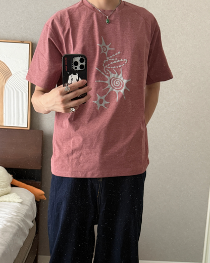 ドライバルフラワーグラフィックTシャツ TN0478