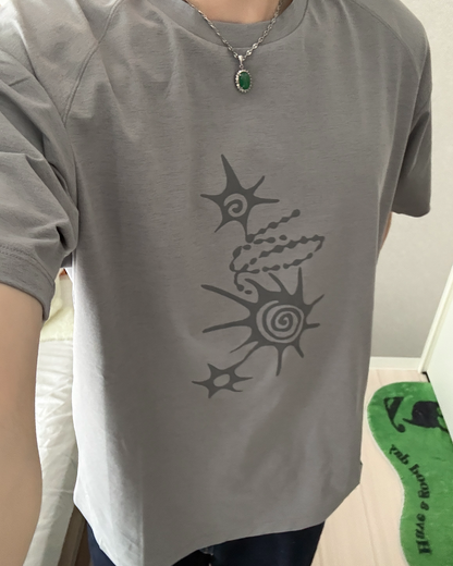 ドライバルフラワーグラフィックTシャツ TN0478