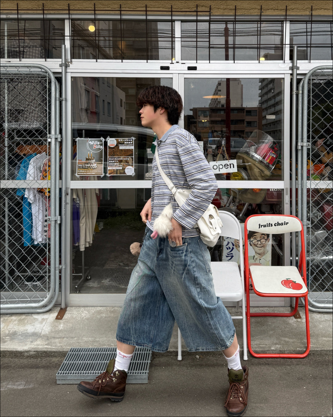 リラックスストライプポロスリーブTシャツ AN0503