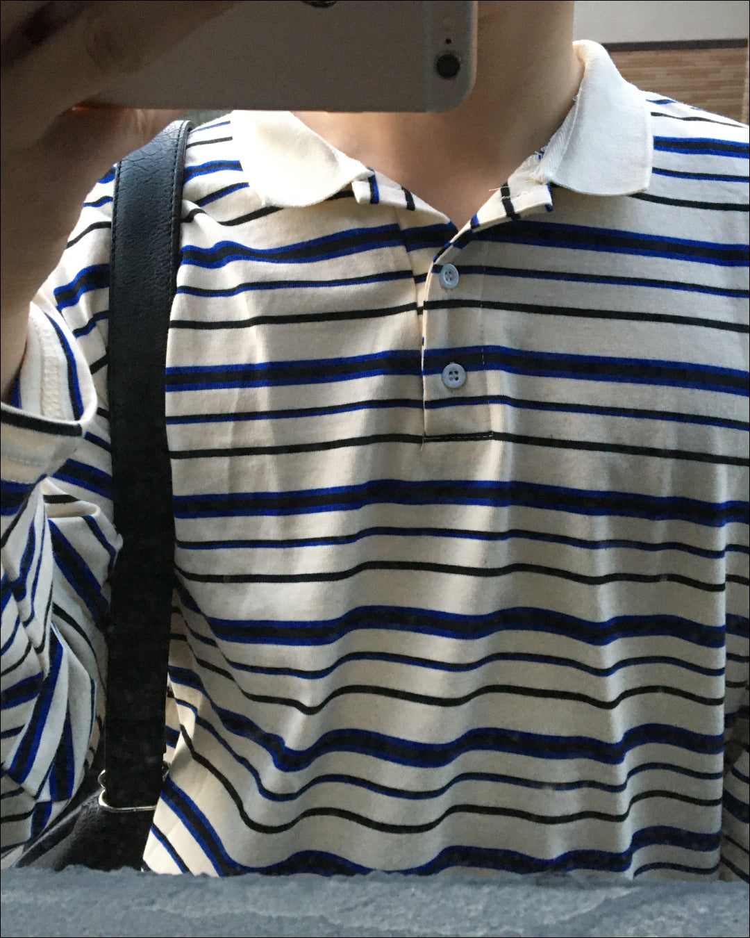リラックスストライプポロスリーブTシャツ AN0503