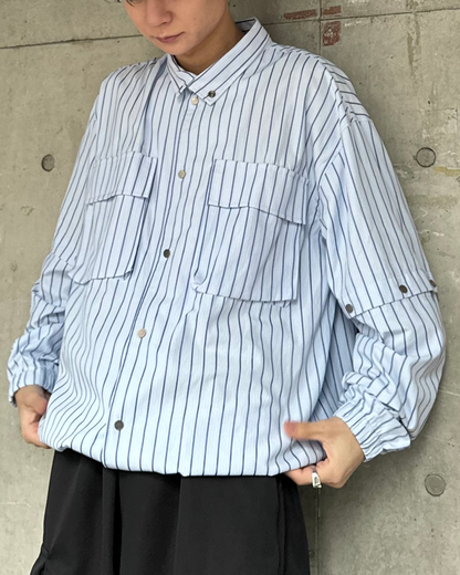 00s PJPAUL JONES マルチ ストライプ ニット シャツ L 00s PJPAUL JONES マルチ ストライプ ニット シャツ L