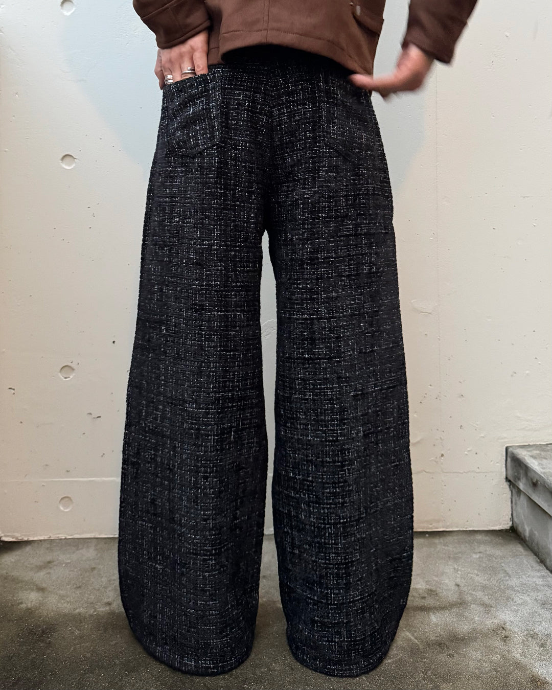 【希少】90s 00s レーヨン×シルク グレー 4タック ワイド スラックス 2Tuck Wide Slacks-gray-